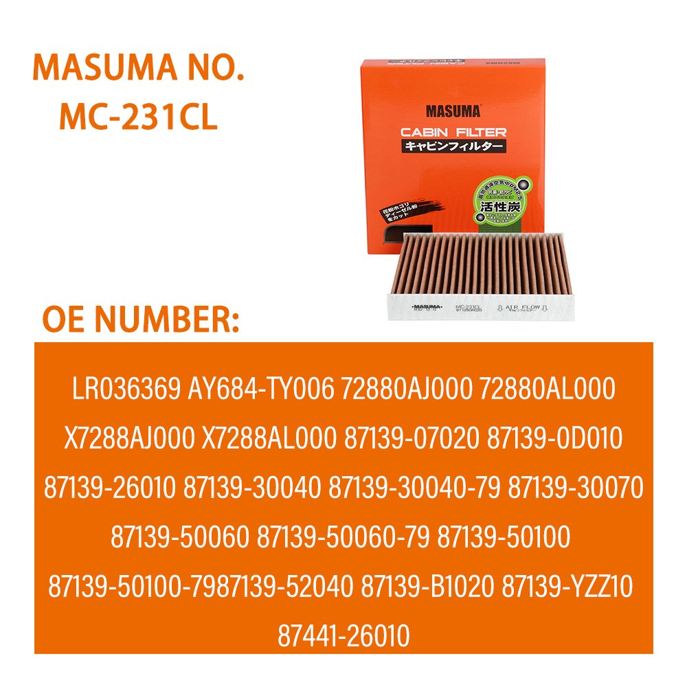 MASUMA Auto Parts Car AC Cabin Filter Auto Spare Parts Cabin Filters for LEXUS for SUBARU for TOYOTA