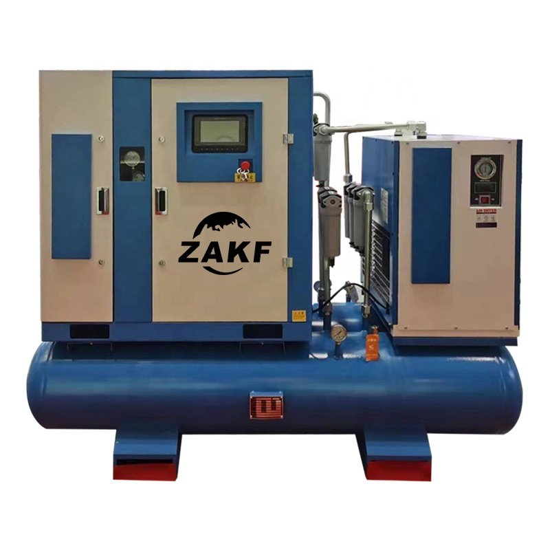 ZAKF 20BAR Integrated Screw Compressor 10hp 15hp 20hp 30HP Industrial Rotary All in One Air Compressors Machine Dryer and tank