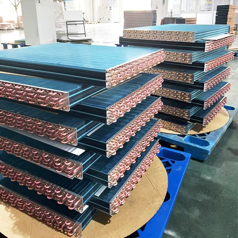 Refrigerator Hvac Heat Exchanger Copper Tube and Copper Finned Aluminum Fin Type Condenser Coil Evaporator Coil