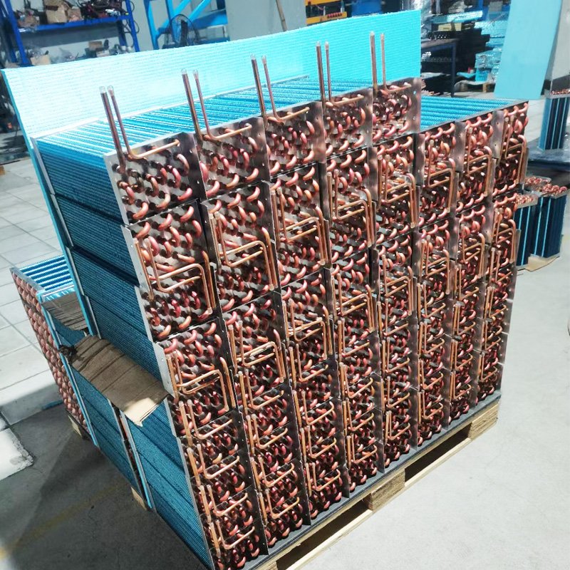 Refrigerator Hvac Heat Exchanger Copper Tube and Copper Finned Aluminum Fin Type Condenser Coil Evaporator Coil