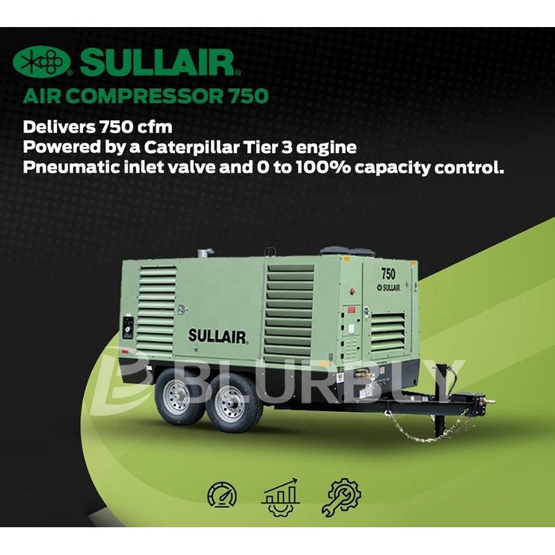 Sullair 900H 25.5m3/min High Wind Pressure Double Stage Cummins Engine Screw High Altitude air Compressor Heavy Duty Portable