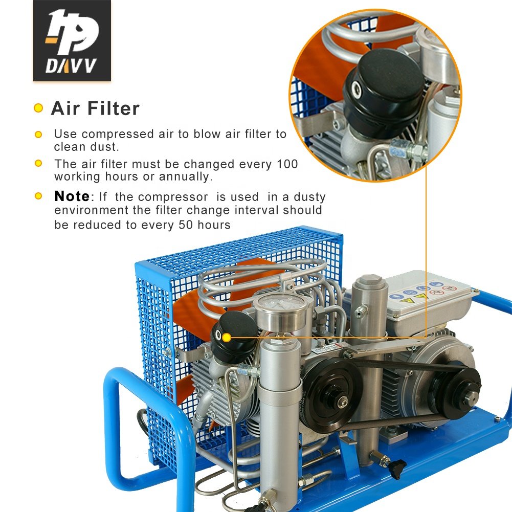 DMC 200bar 3000psi 300bar 4500psi High Pressure scuba Diving air Compressor for Sale