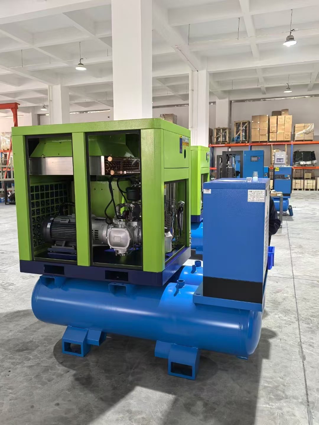 Customized Dual tank Color Integrated Laser Cutting air Compressor