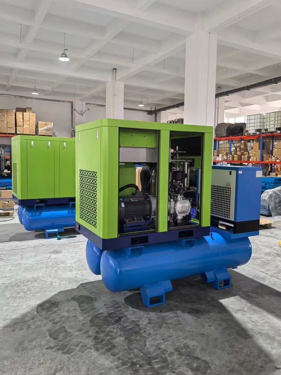 Customized Dual tank Color Integrated Laser Cutting air Compressor