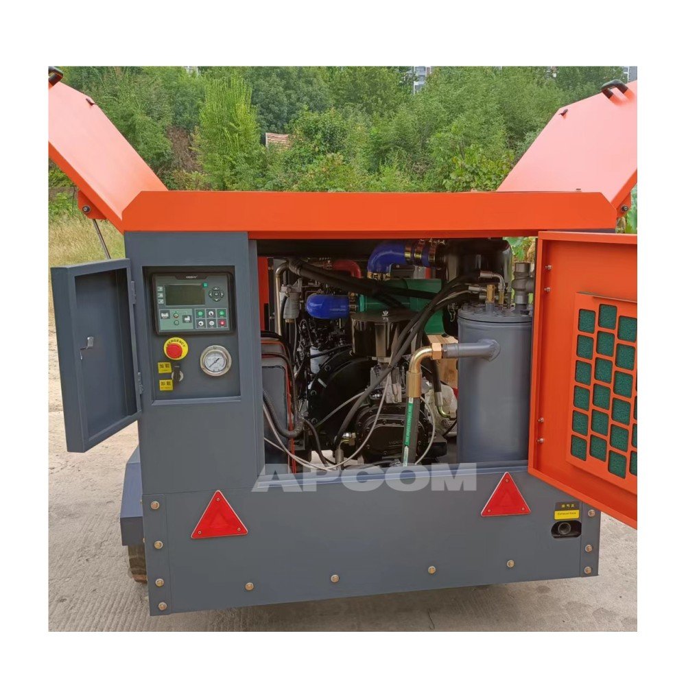 Screw Portable diesel Engine air Compressor 37kw 50hp 7bar 185 Cfm APCOM Mining diesel for air Compressor