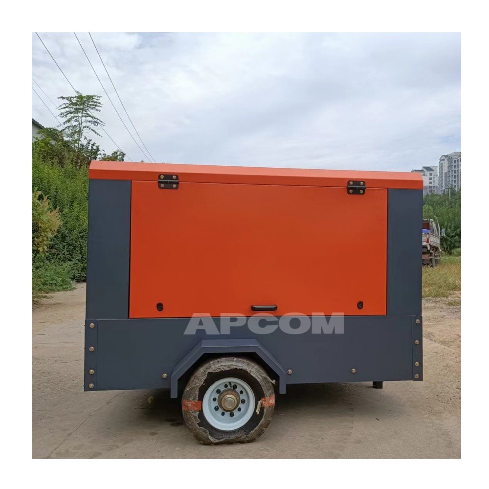 Screw Portable diesel Engine air Compressor 37kw 50hp 7bar 185 Cfm APCOM Mining diesel for air Compressor