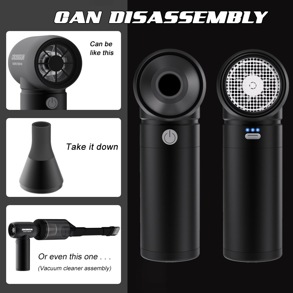 Portable High Speed Hand Fan Mini Jet Fan Air Duster Turbo Mini Blower 2-in-1 Cleaning