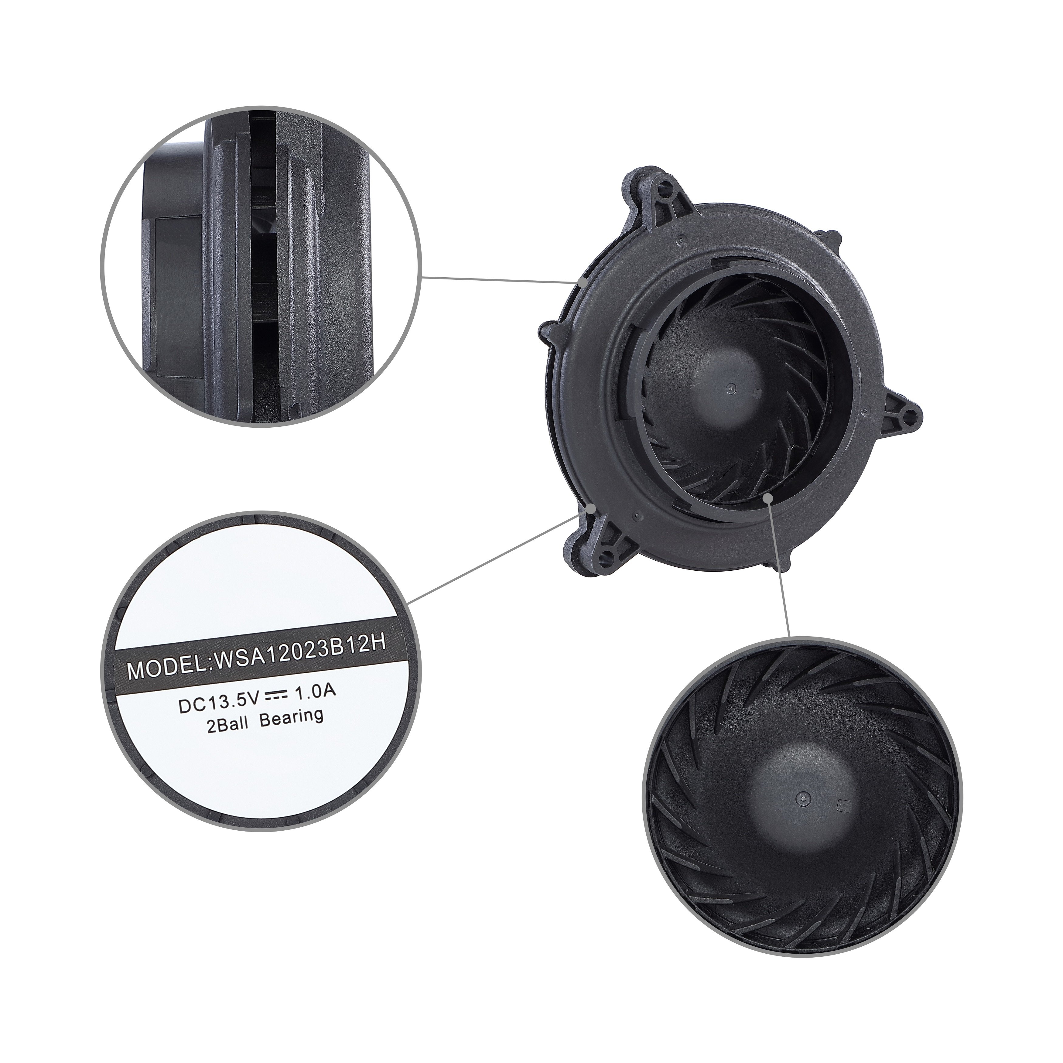 12023 120mm 120X120X23mm 5 Inch DC 5v 12v 24v 48v Round Frameless Brushless Fan Blower DC Centrifugal Exhaust Fan