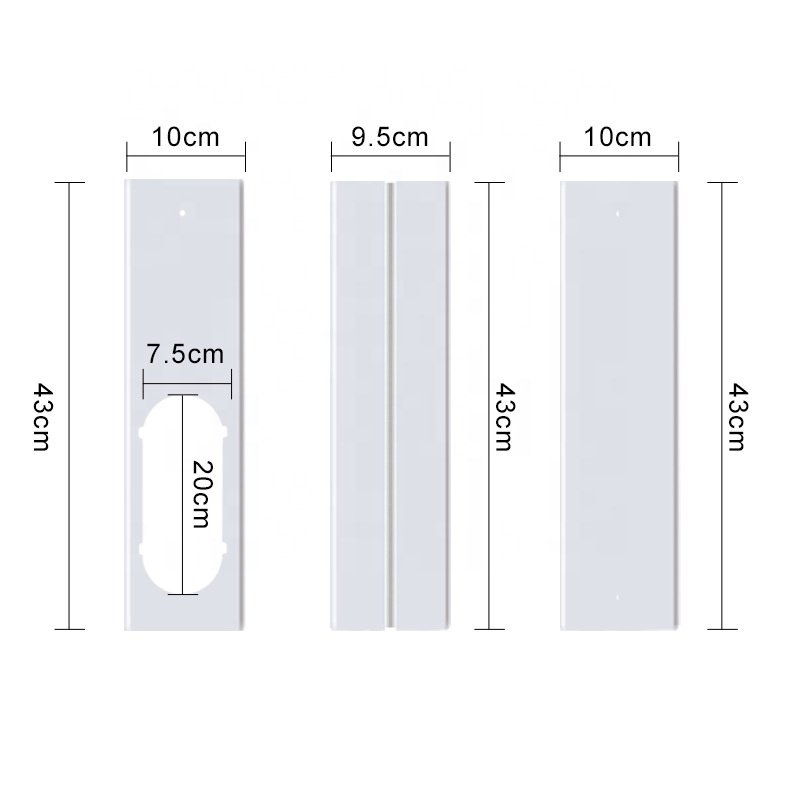 16.9Inch 4PCS Adjustable Length AC Vent Unit Sliding Air Conditioning Window Seal Plates Wholesale Air Conditioner Window Kit