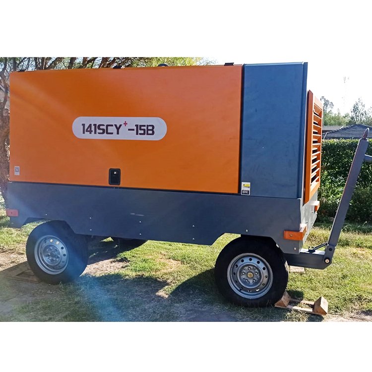 Water Drilling Machine diesel Engine Screw air Compressor with Wheels
