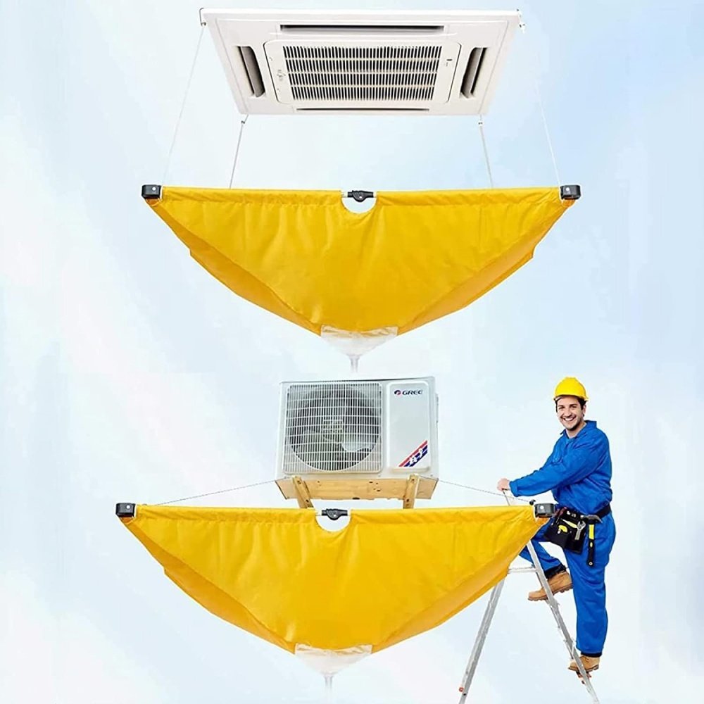 Waterproof Dustproof PVC Air Conditioner Cleaning Protector Cover Ceiling Type Air Conditioner Cleaning Cover with Water Pipe