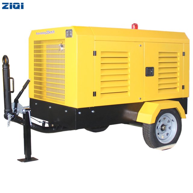 Advanced Technology Saving Energy 42KW 8bar Portable diesel Screw air Compressor With Two Wheels for Sandblast