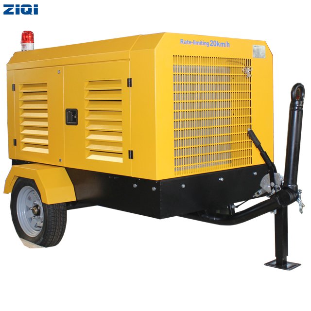 Advanced Technology Saving Energy 42KW 8bar Portable diesel Screw air Compressor With Two Wheels for Sandblast