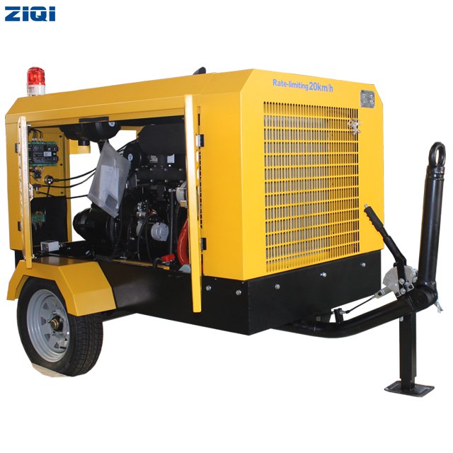 Advanced Technology Saving Energy 42KW 8bar Portable diesel Screw air Compressor With Two Wheels for Sandblast
