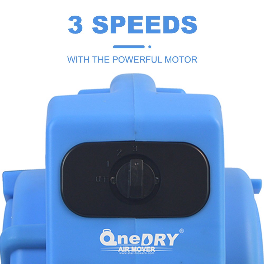 Onedry 1/8HP 600cfm Commercial Drying Fans Compact Carpet Dryer Floor Dryer UtIlity Fan Blower Mini Air Mover for Home