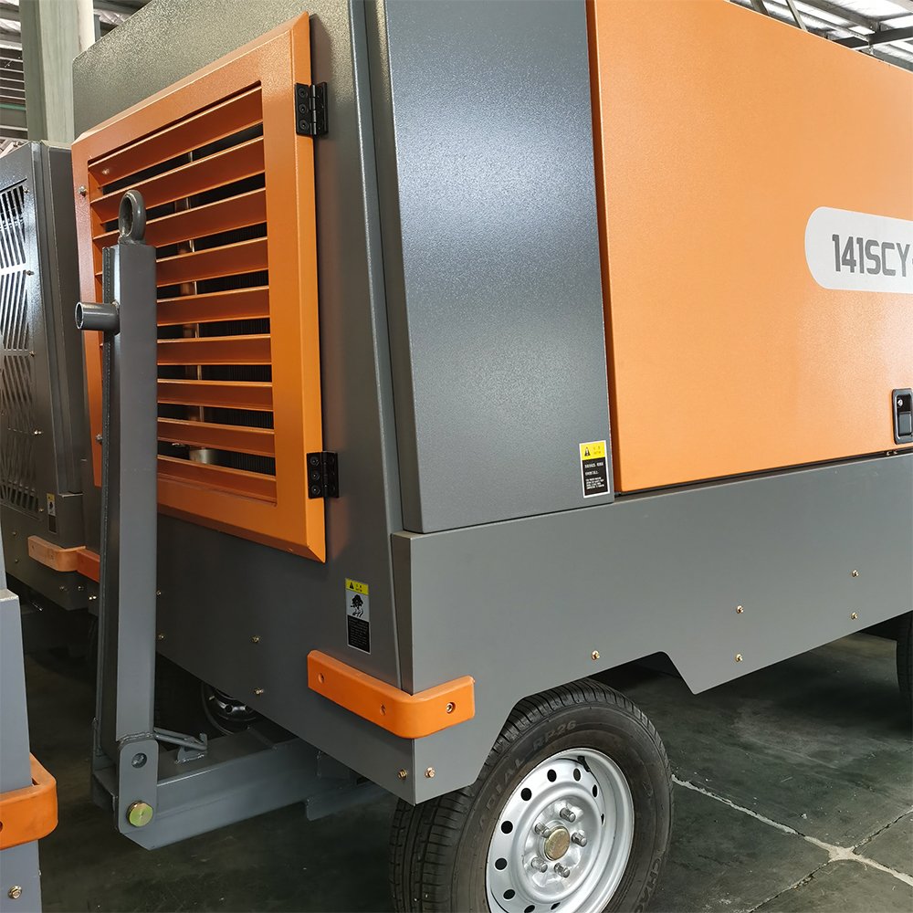 141SCY-15B ZHIGAO 12bar Diesel Engine Screw Compressors Portable air Compressors for Construction Work Mine Drilling Rig