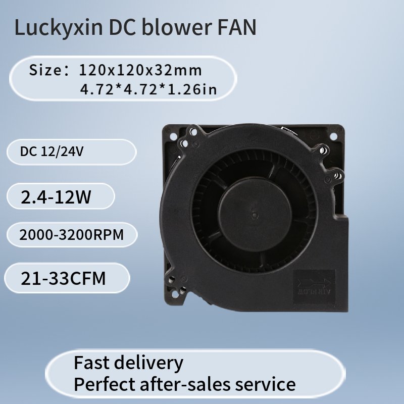 120mm DC12V 24V 4.7inch Super Fan air Blower Hot Sale Industrial Manual Centrifugal Fans High Speed air Blowers Fans