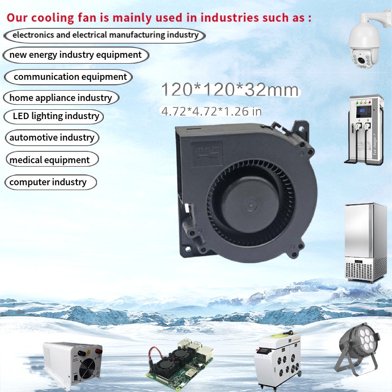 120mm DC12V 24V 4.7inch Super Fan air Blower Hot Sale Industrial Manual Centrifugal Fans High Speed air Blowers Fans