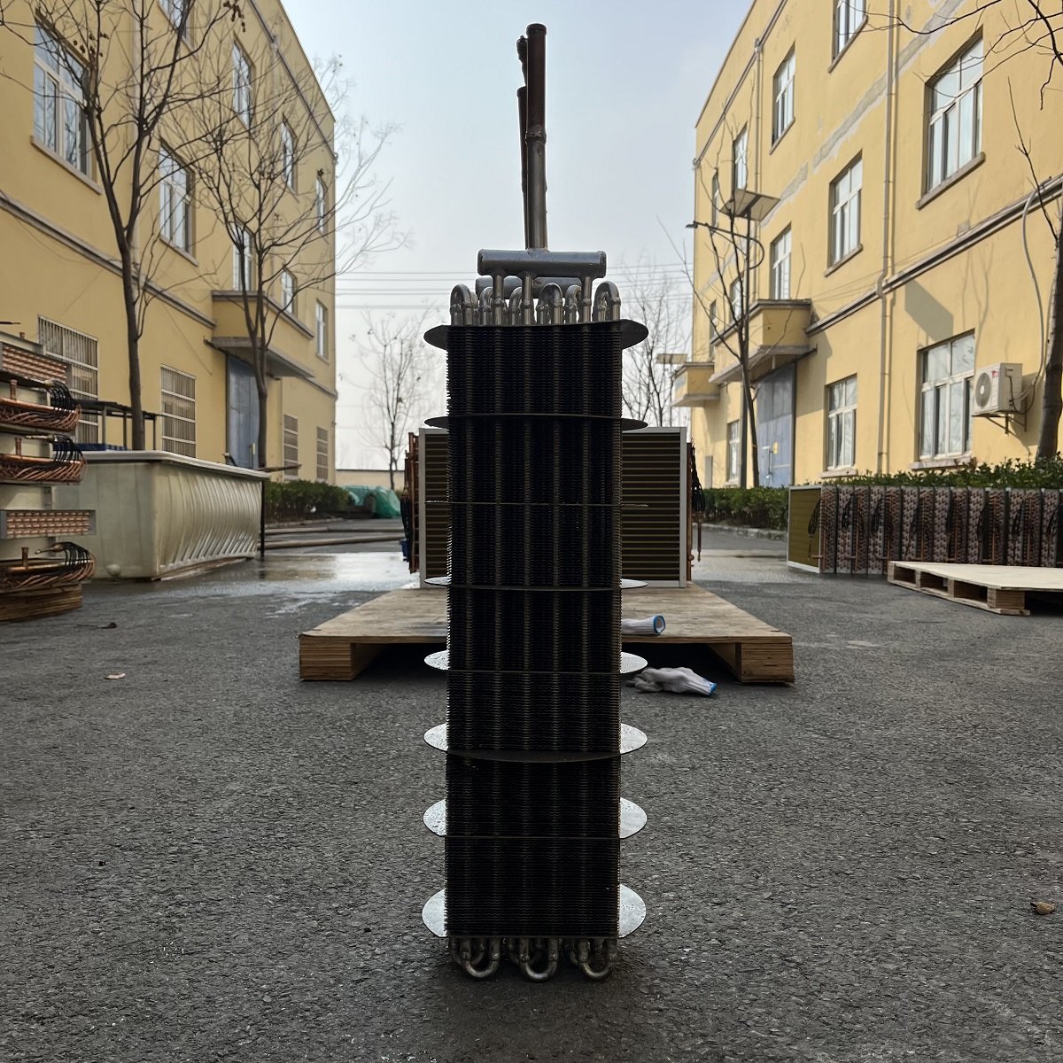 Customize the Evaporator of the Refrigerated air Dryer with Copper Tubes and Aluminum Foils.
