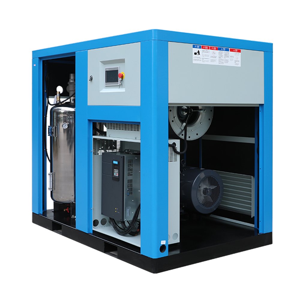 Pure Oil Free Screw Type air Compressor Used for Hospital Lab Textile Industry 15kw 20hp 75kw 90kw Voltage Can Be Customized