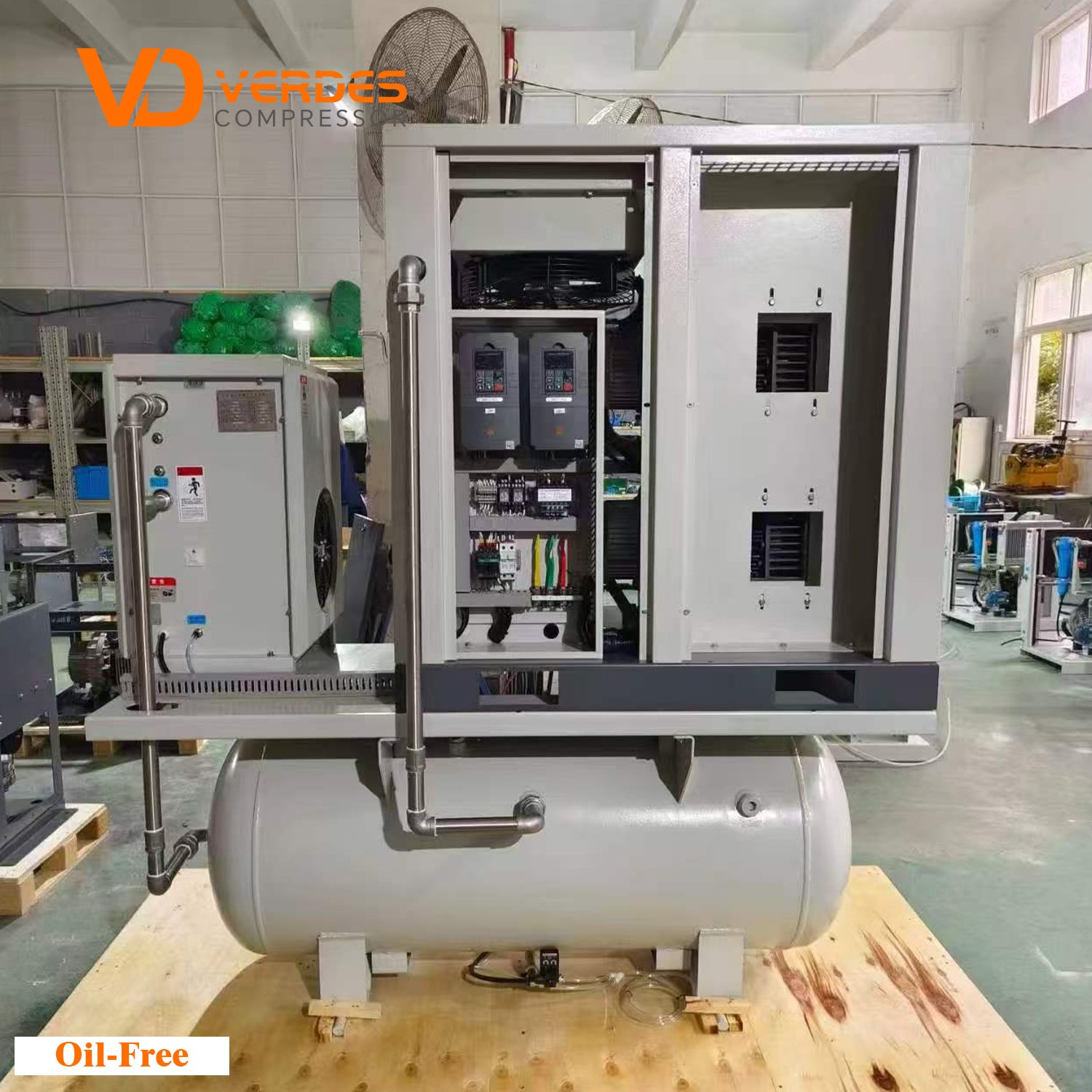 VERDES 7.5Kw 11Kw 12Bar 15Bar 16Bar 30Bar 20Hp 10Hp 4500Psi 500L Silent Oil Free Scroll Air Compressor