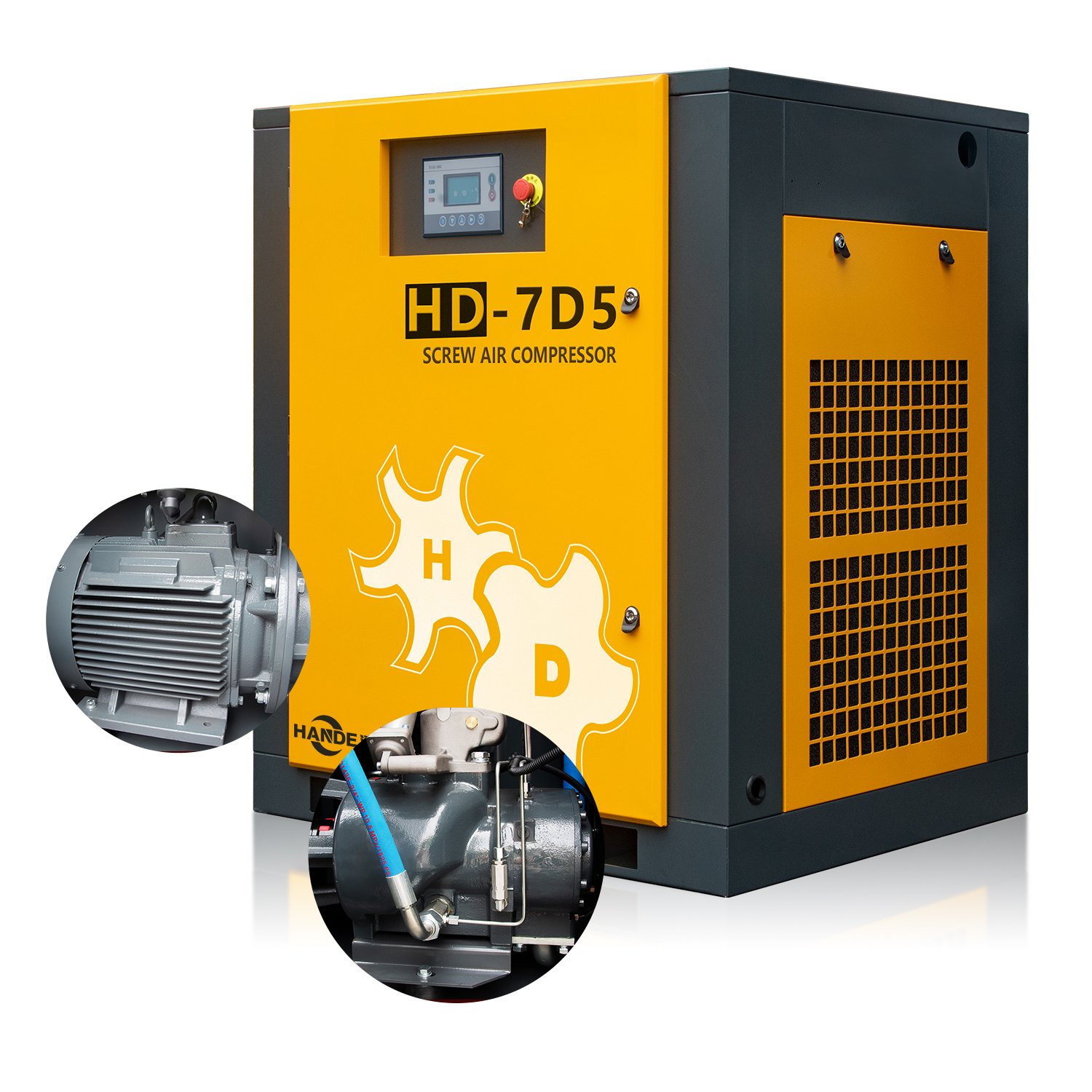 HANDE Industrial Air Compressor 7.5KW 10HP 0.8Mpa 1.0Mpa Fixed Speed Power Frequency Screw Air Compressor Compresores De Aire