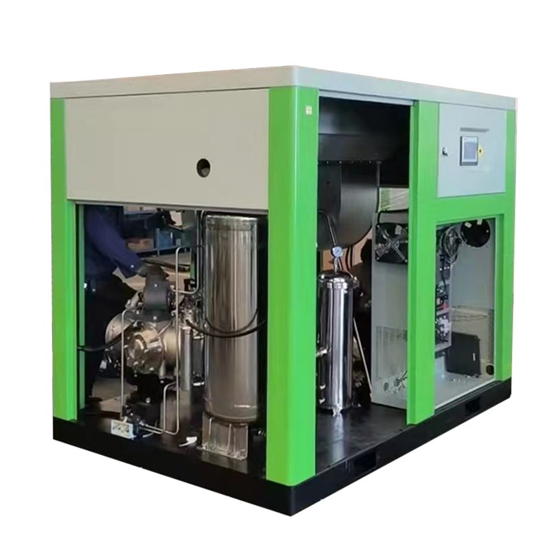 High Power 160 kW 200 Hp 12 Bar Water Lubrication Oil Free Screw Air Compressor for Glasses Industry