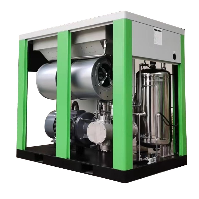 High Power 160 kW 200 Hp 12 Bar Water Lubrication Oil Free Screw Air Compressor for Glasses Industry
