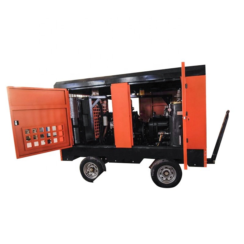 China Manufacture 8bar-17bar 37kw-160KW Diesel Engine Air Compressor Portable Screw Air Compressor