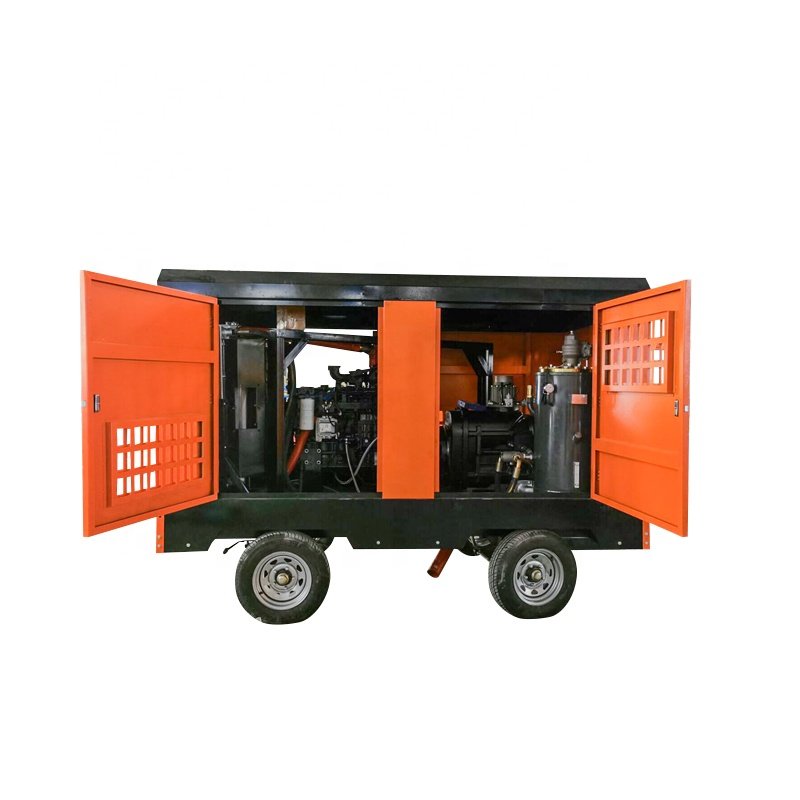 China Manufacture 8bar-17bar 37kw-160KW Diesel Engine Air Compressor Portable Screw Air Compressor