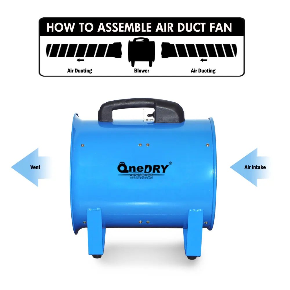 Onedry Utility Blower Fan 8 Inch 2800Rpm Ventilator Extractor Industrial High Velocity Portable Axial Flow Duct Ventilation