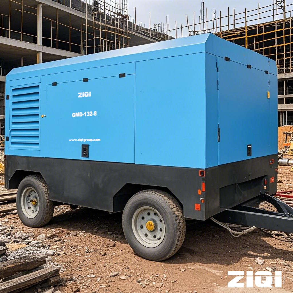 Industrial Professional Heavy Duty Double Screw air Compressor for Borehole Drilling Rig 375cfm, 125psi Compressor for Sale