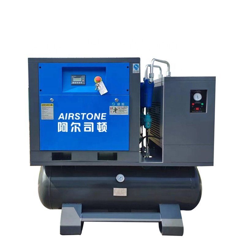 Industrial Equipments 7.5kw 11kw 15kw 22kw 4-In-1 All in One Rotary Screw Air Compressor With Air Dryer Combined With Air Tank