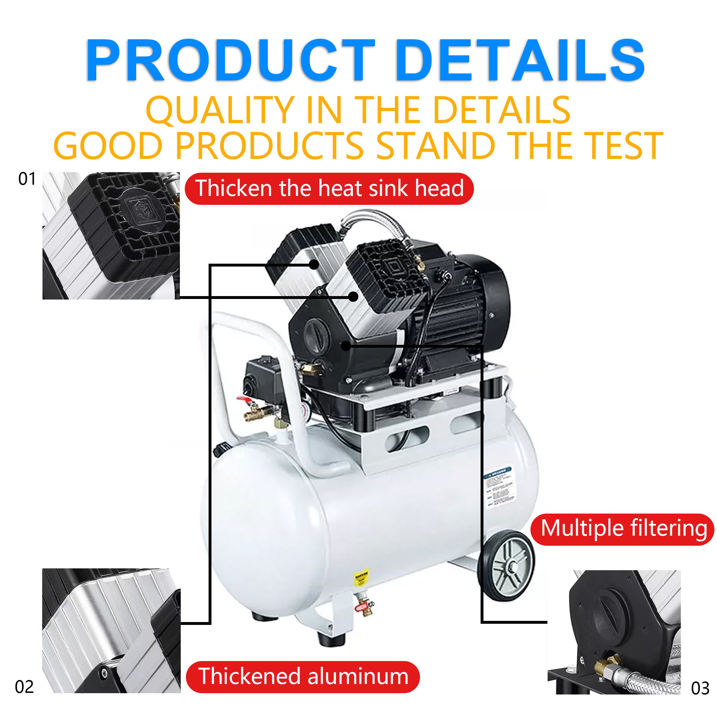 SOVE Air Compressor Industrial Grade Large 380V New Energy Vehicle Oil-free air Compressor Silent High Pressure air Pump