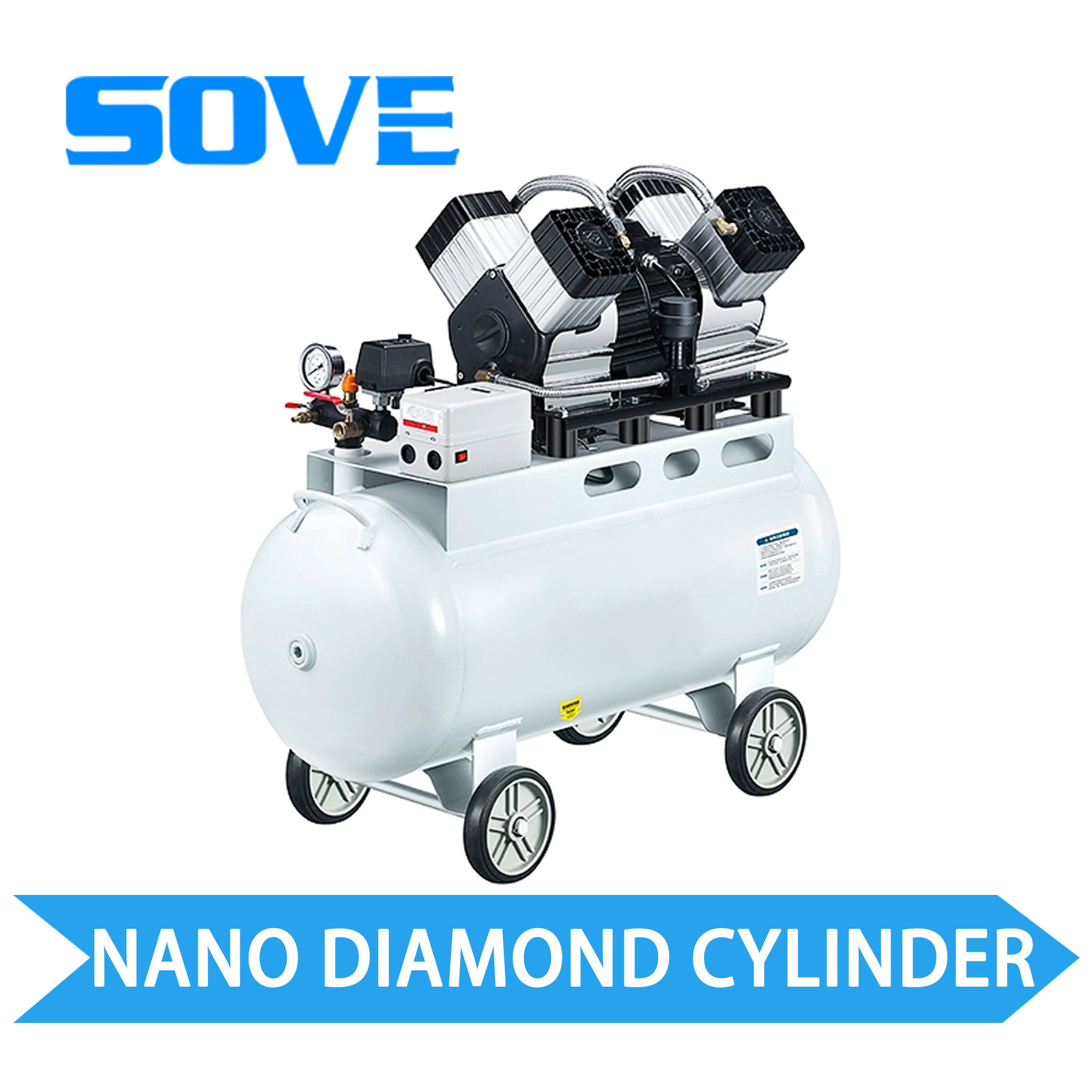 SOVE Air Compressor Industrial Grade Large 380V New Energy Vehicle Oil-free air Compressor Silent High Pressure air Pump