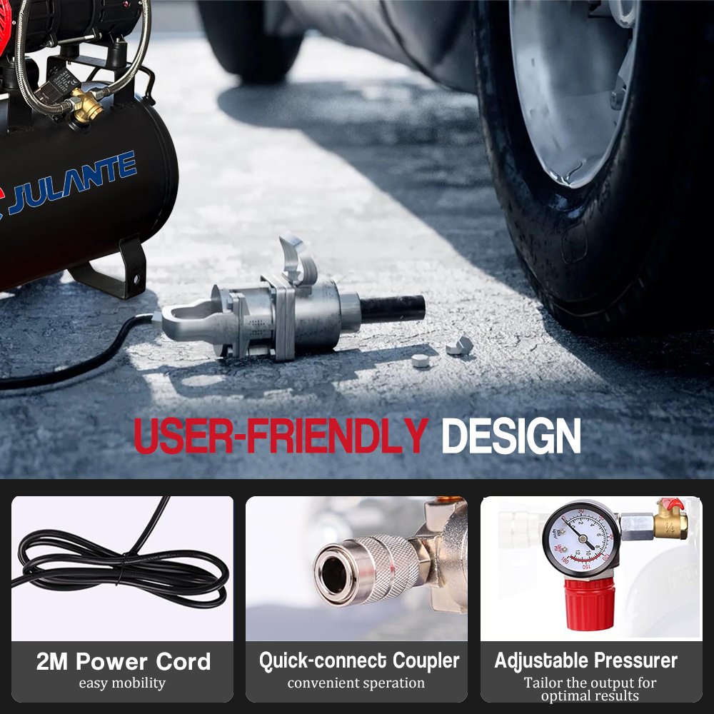 220V 50Hz 1400RPM Portable Piston Air Compressor 980w 30L Oilless Silent Air Compressor Oil Free