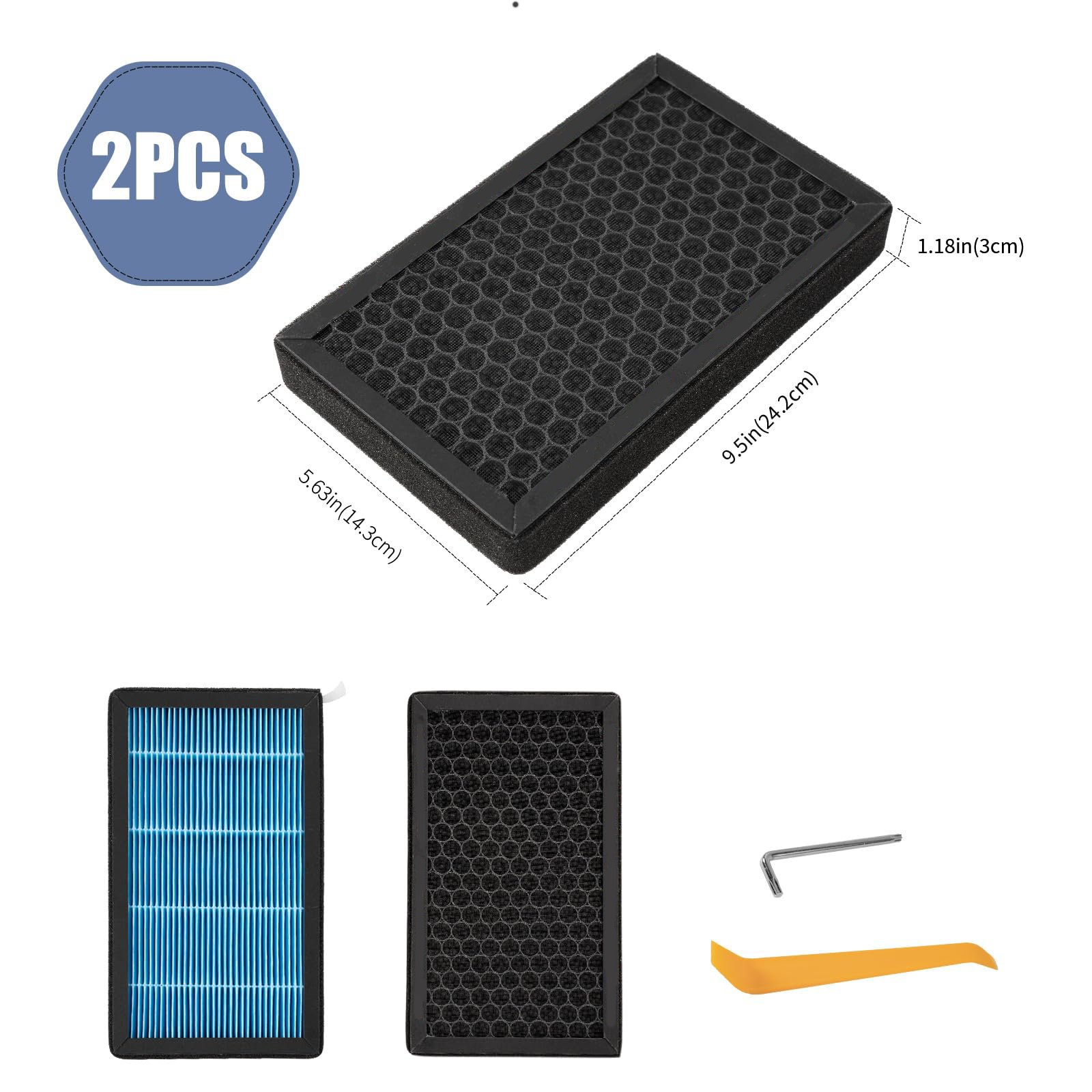 True HEPA Filter Replacement Air Filter with Tesla Model 3 Model Y Activated Carbon Cabin HEPA Air Filter