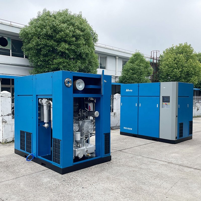 55kW 75hp Compresor De Tornillo GHH Dry Oil Free Screw Air Compressor RDO-55A/W