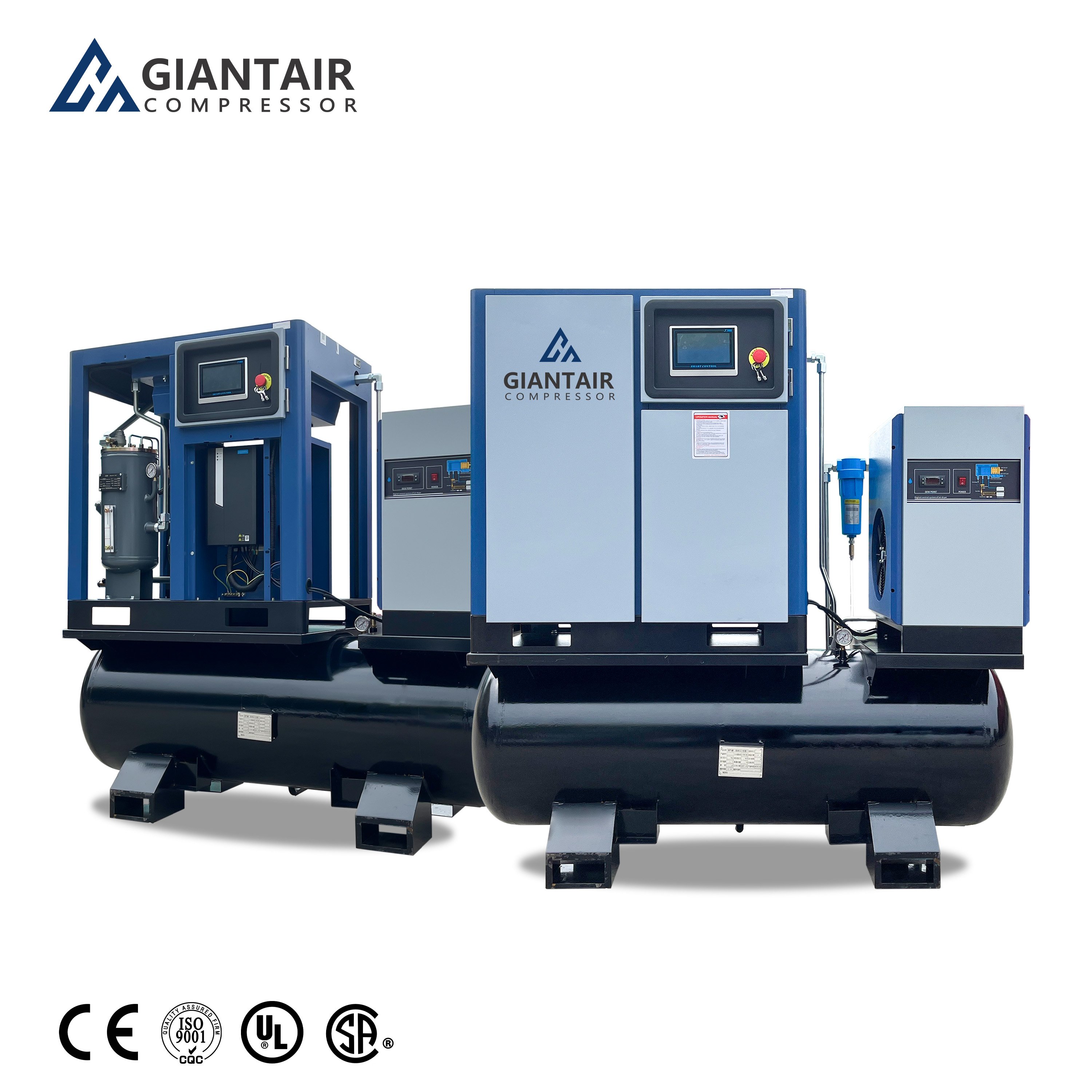 GiantAir Aircompressors 7.5kw 10hp Industrial Air-compressors 4 in 1 All-in-one Rotary Screw Air Compressor for Laser Cutting