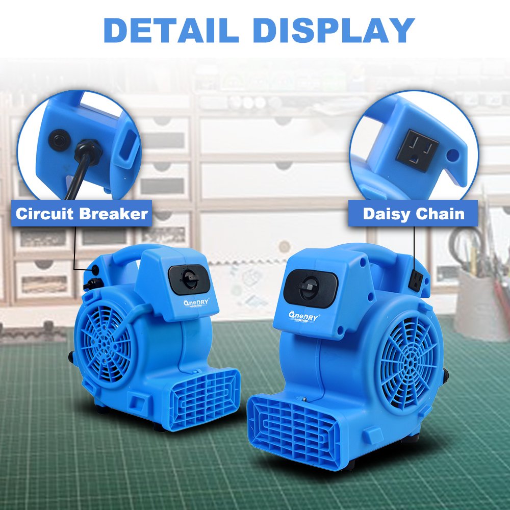 $19.99 Mini air Mover Carpet Dryer 1/8HP ETL CETL CE SAA Floor Fan Blower Daisy Chain for Water Damage restoration Cleaning Dry