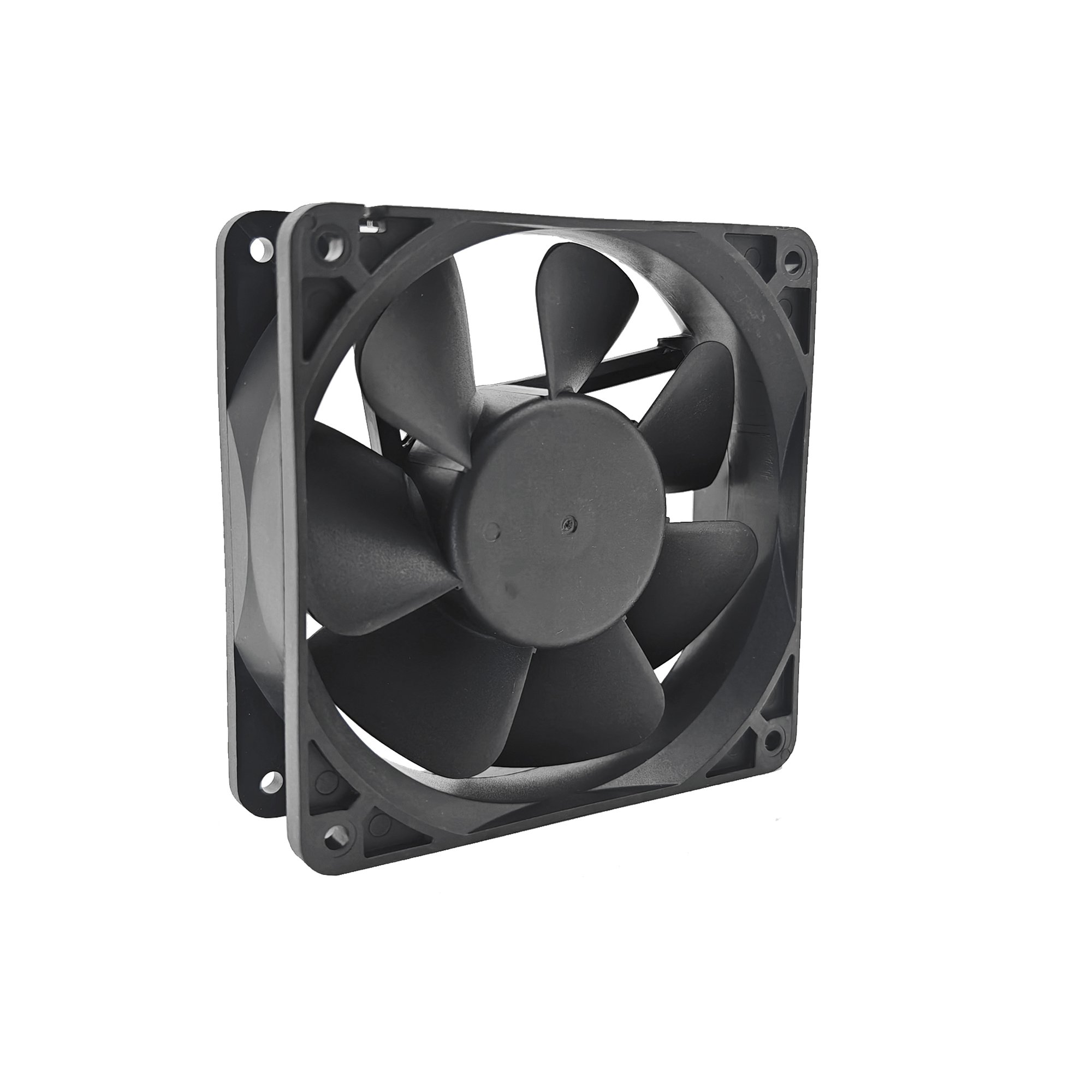 WELLSUNFAN High CFM Large Air Cooling 12038 Powerful Brushless Fan Black 12V 24V Cooling Fan Axial Fan 120x120x38mm 4Inch