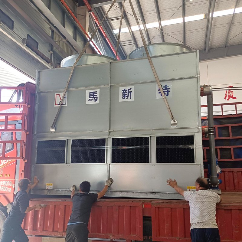 Square Steel Water Cooling Tower with Closed Loop Core Components Including Motor Fan Pump Metal Material