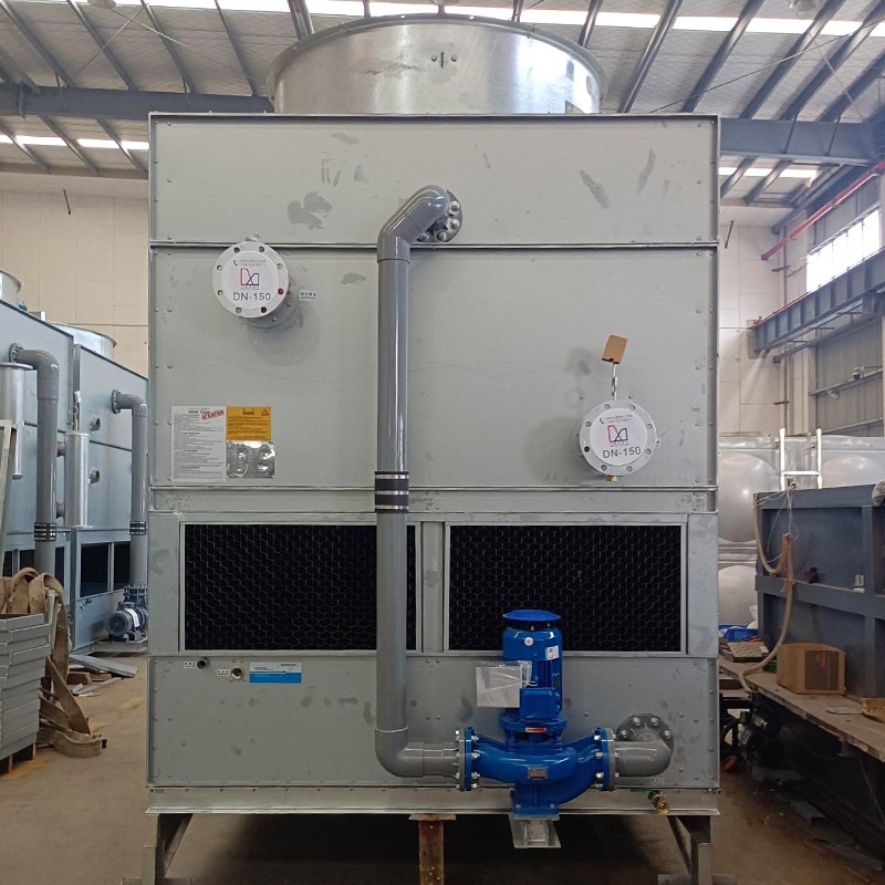 Square Steel Water Cooling Tower with Closed Loop Core Components Including Motor Fan Pump Metal Material