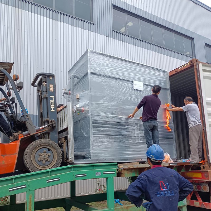 Square Steel Water Cooling Tower with Closed Loop Core Components Including Motor Fan Pump Metal Material