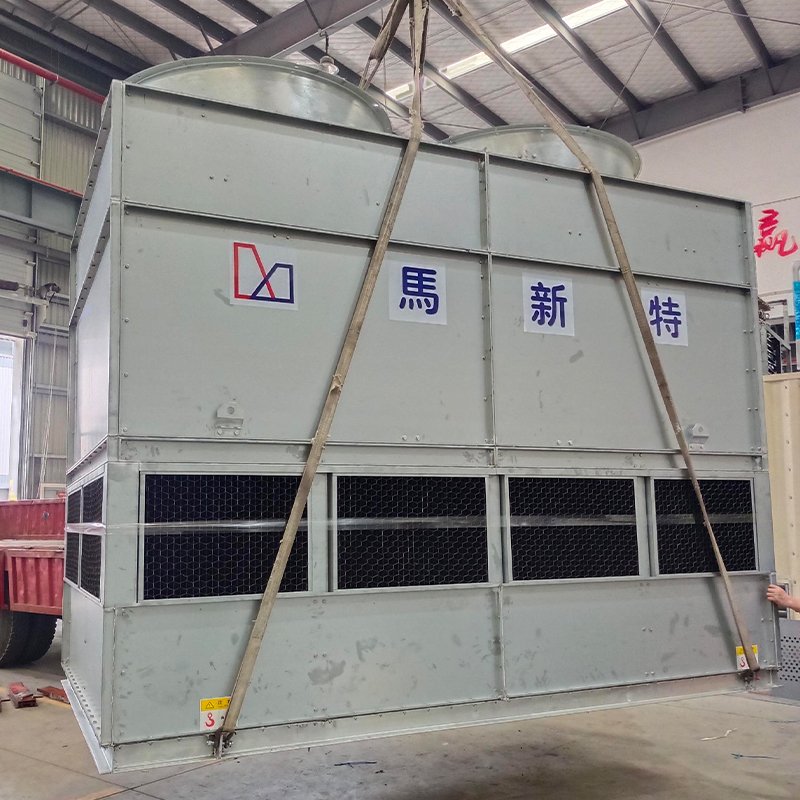 Square Steel Water Cooling Tower with Closed Loop Core Components Including Motor Fan Pump Metal Material