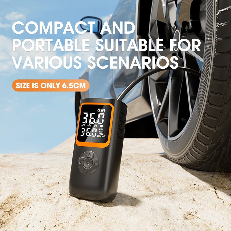 Smart Electric Portable Car Tire Inflator Tyre Compressor Wireless DC 12V Double Screen Handheld 4500mAh Car Tire Air Pump