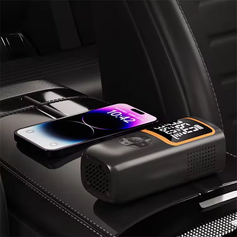 Smart Electric Portable Car Tire Inflator Tyre Compressor Wireless DC 12V Double Screen Handheld 4500mAh Car Tire Air Pump