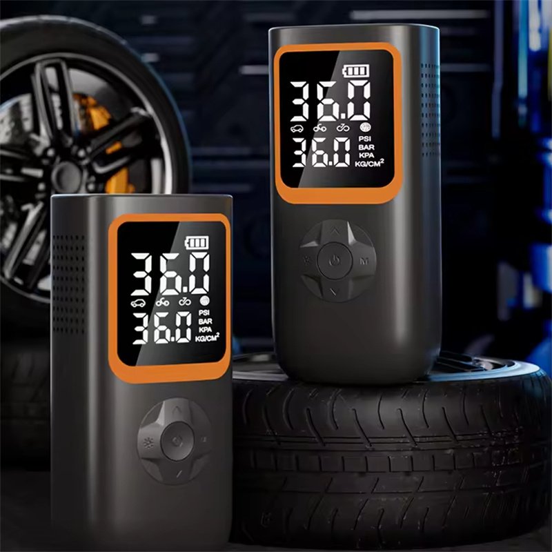 Smart Electric Portable Car Tire Inflator Tyre Compressor Wireless DC 12V Double Screen Handheld 4500mAh Car Tire Air Pump
