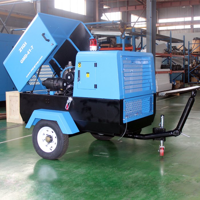 CE certificated best price 41kw 185cfm 8bar mobile diesel compressors diesel portable air compressor for Drilling