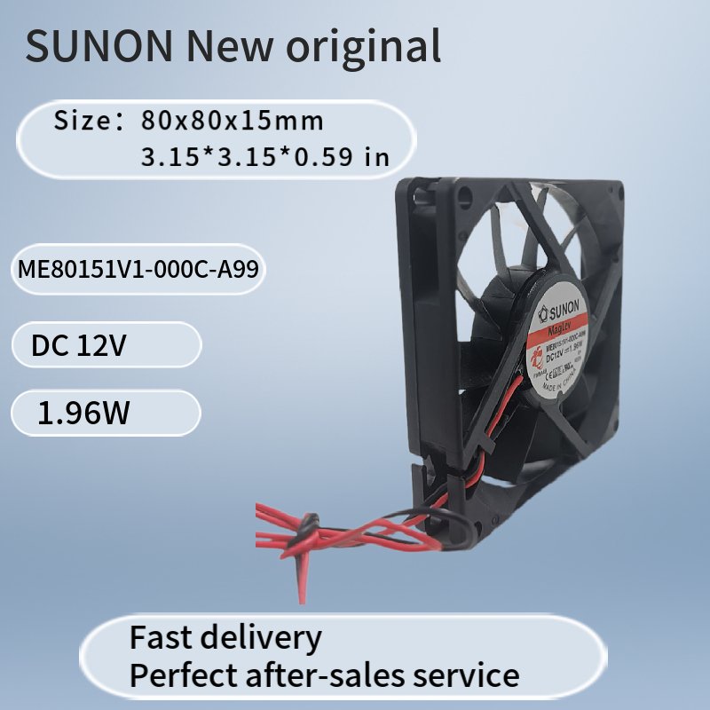 SUNON ME80151V1-000C-A99 8015 DC12V 8cm Original Industrial Main Chassis Dc Axial Cooling Fan